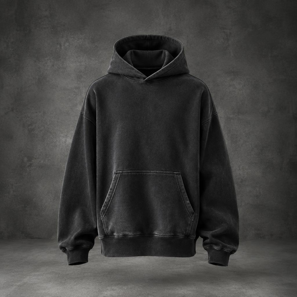 Dunkler Hoodie ohne Branding